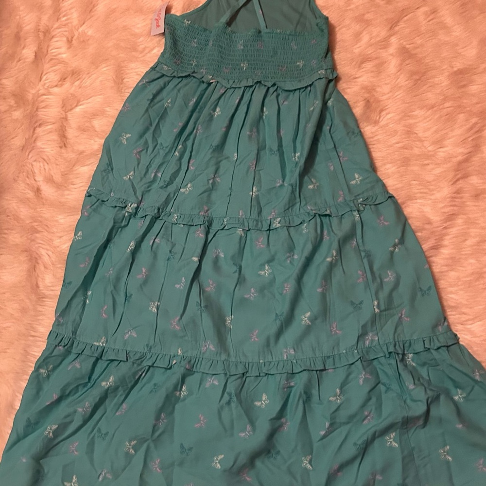 Teal summer beachy butterfly dress